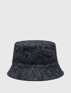 Pretty Green Tonal Paisley Reversible Bucket Hat Black Cheap