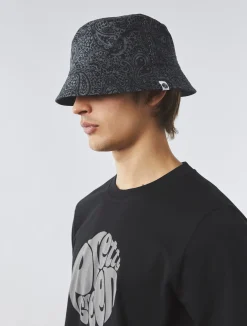 Pretty Green Tonal Paisley Reversible Bucket Hat Black Cheap