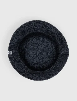Pretty Green Tonal Paisley Reversible Bucket Hat Black Cheap