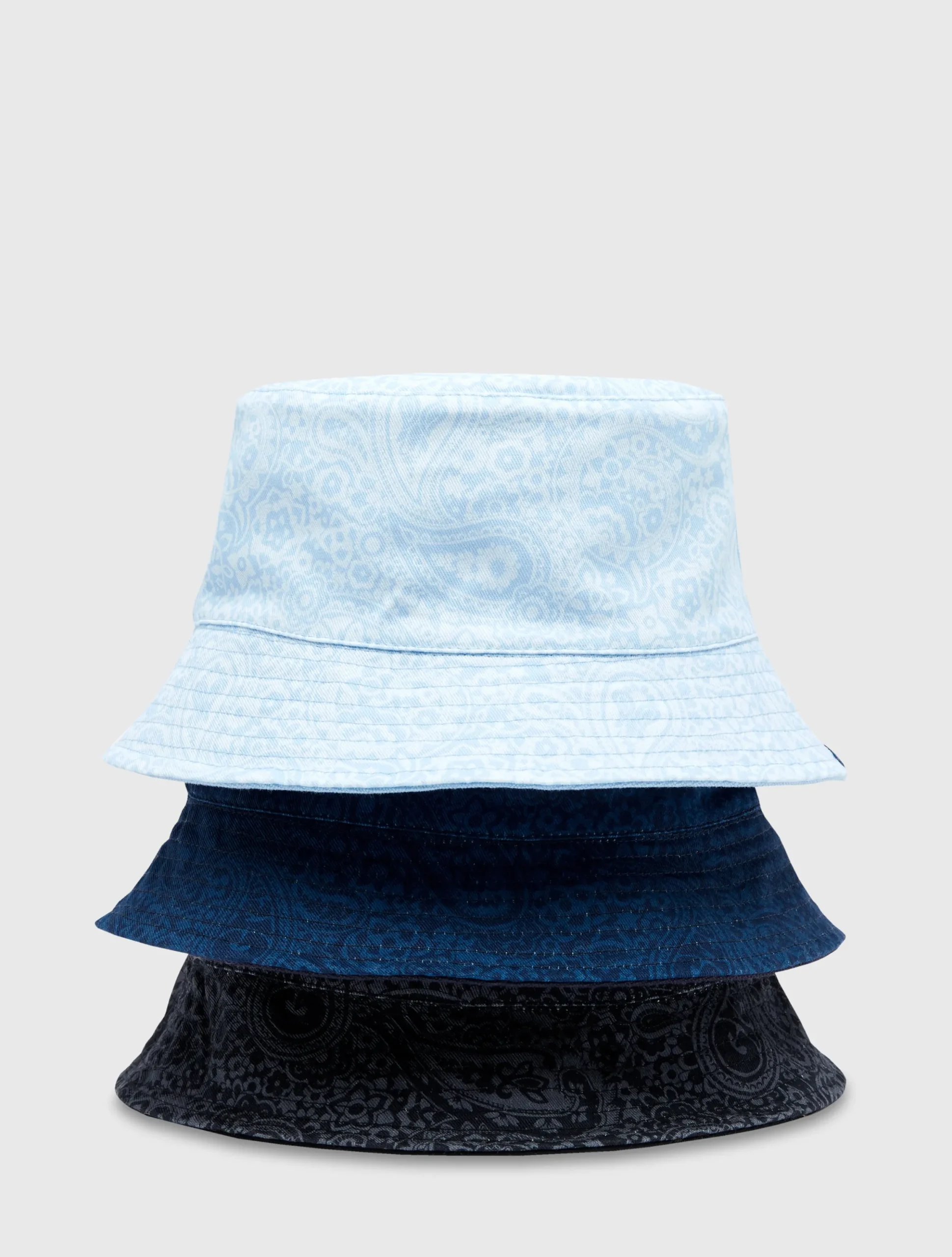 Pretty Green Tonal Paisley Reversible Bucket Hat LightBlue Discount