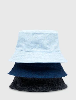 Pretty Green Tonal Paisley Reversible Bucket Hat Navy Sale
