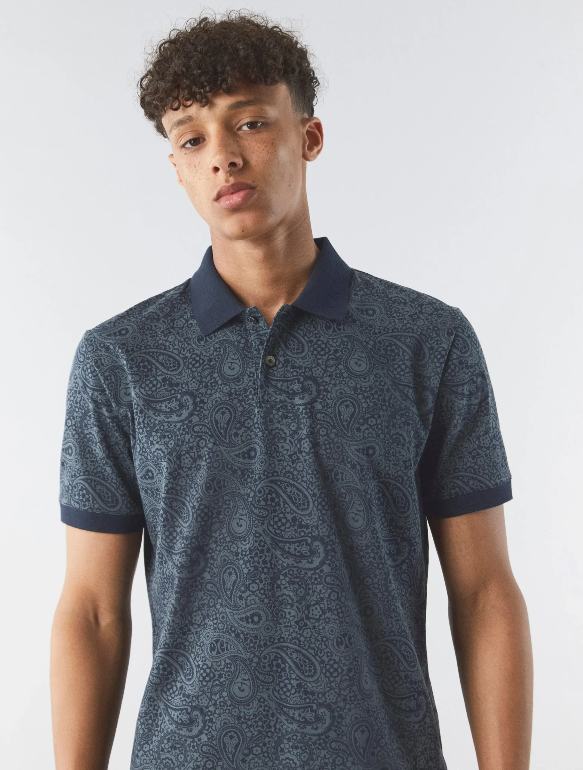 Pretty Green Tonal Wonderwall Paisley Polo Cheap