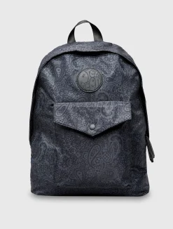 Pretty Green Tonal Wonderwall Paisley Zip Backpack Cheap