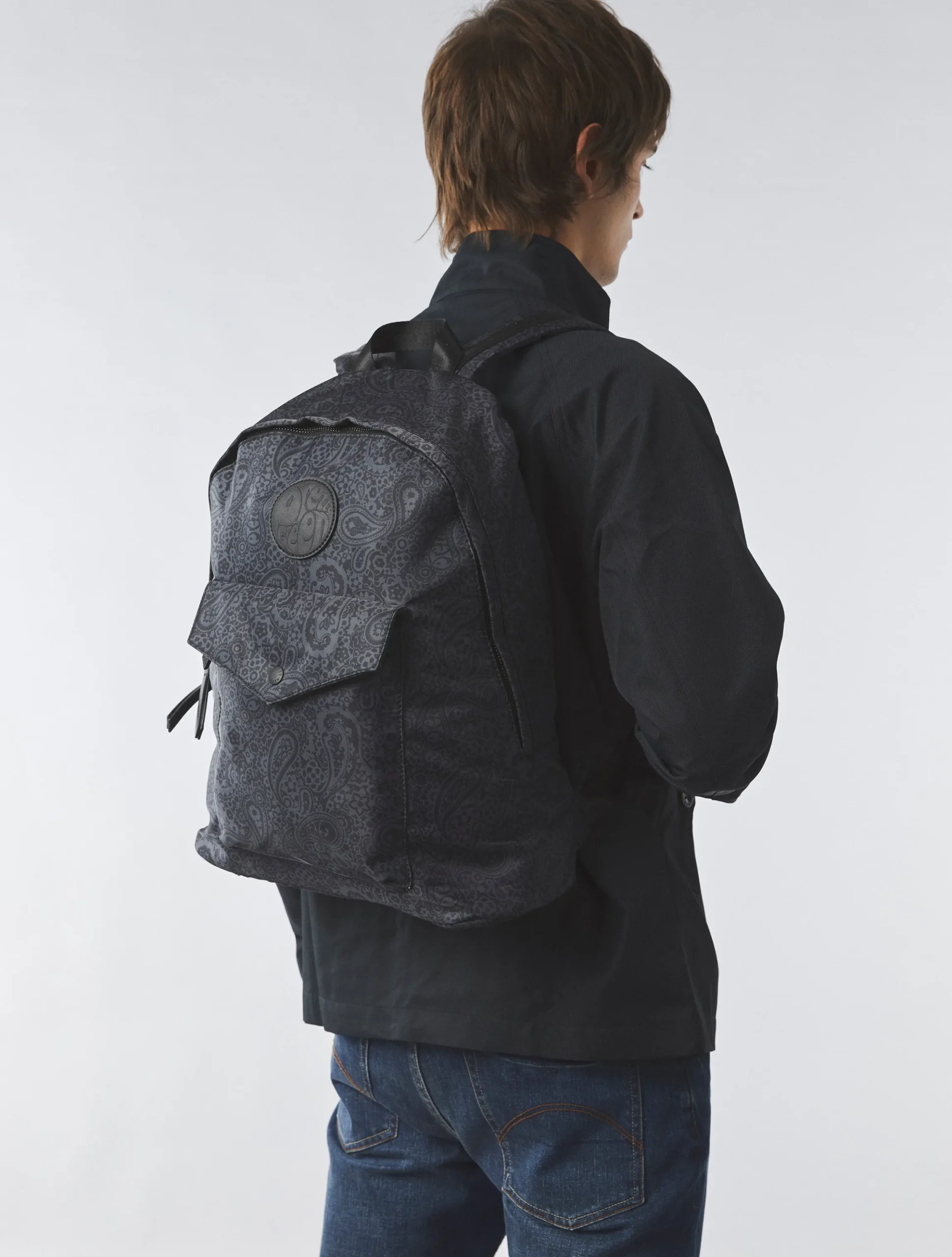 Pretty Green Tonal Wonderwall Paisley Zip Backpack Cheap