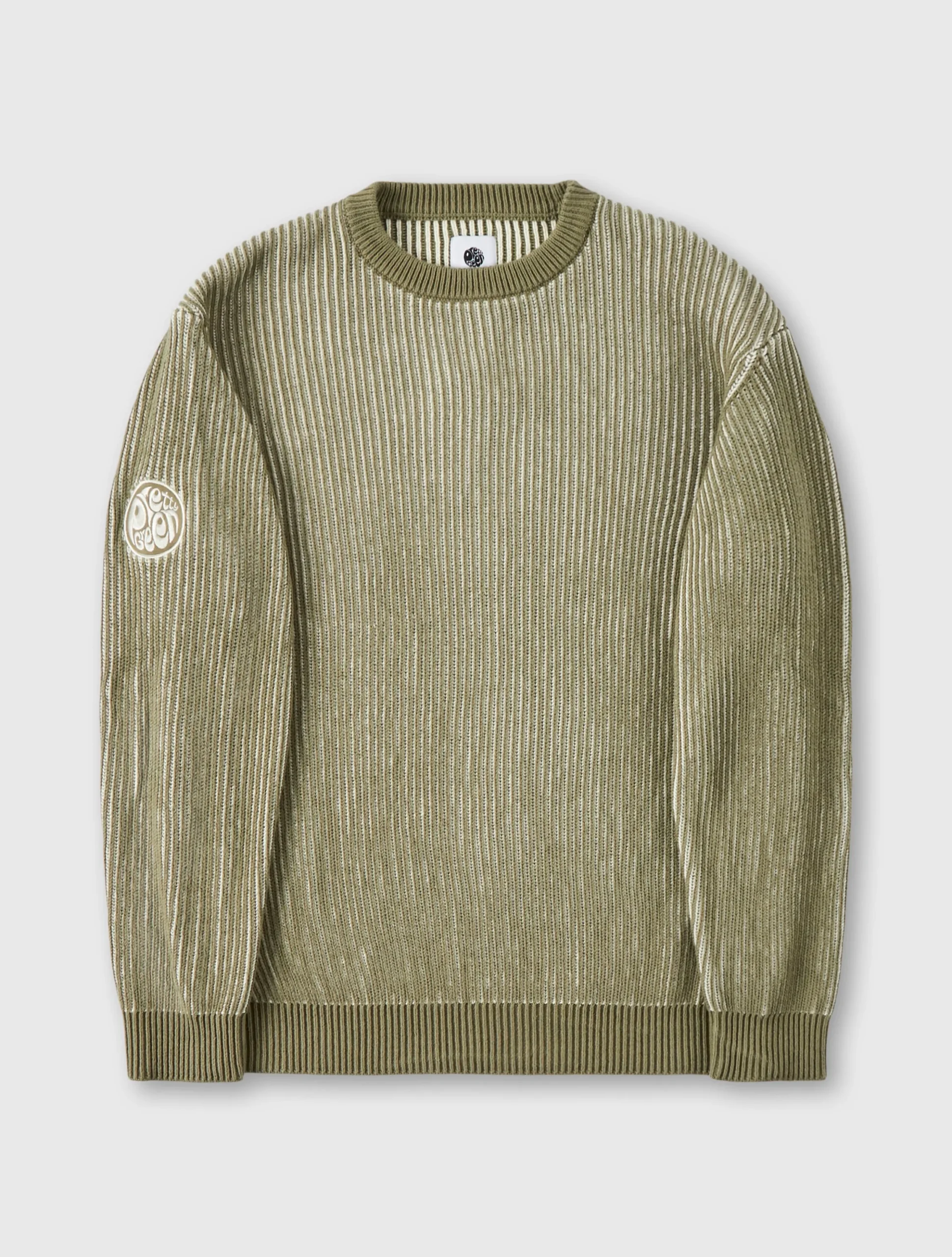 Pretty Green Travis Colourblock Jumper Khaki Fashion