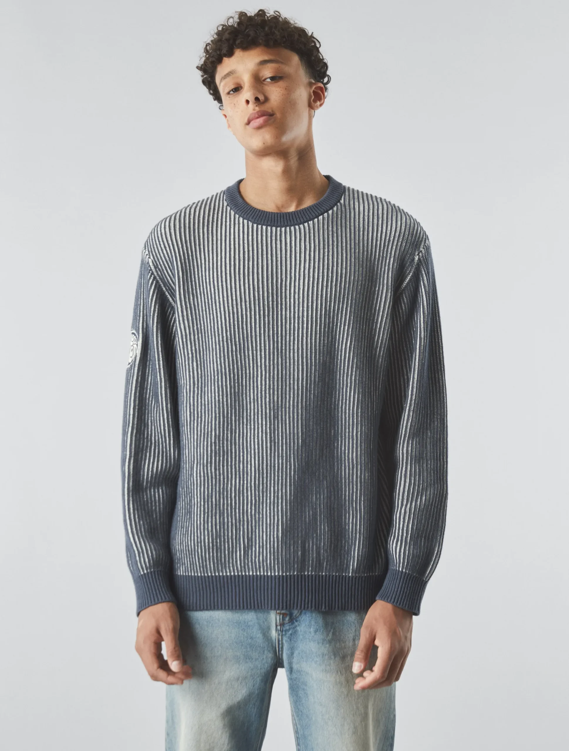 Pretty Green Travis Colourblock Jumper Navy Best