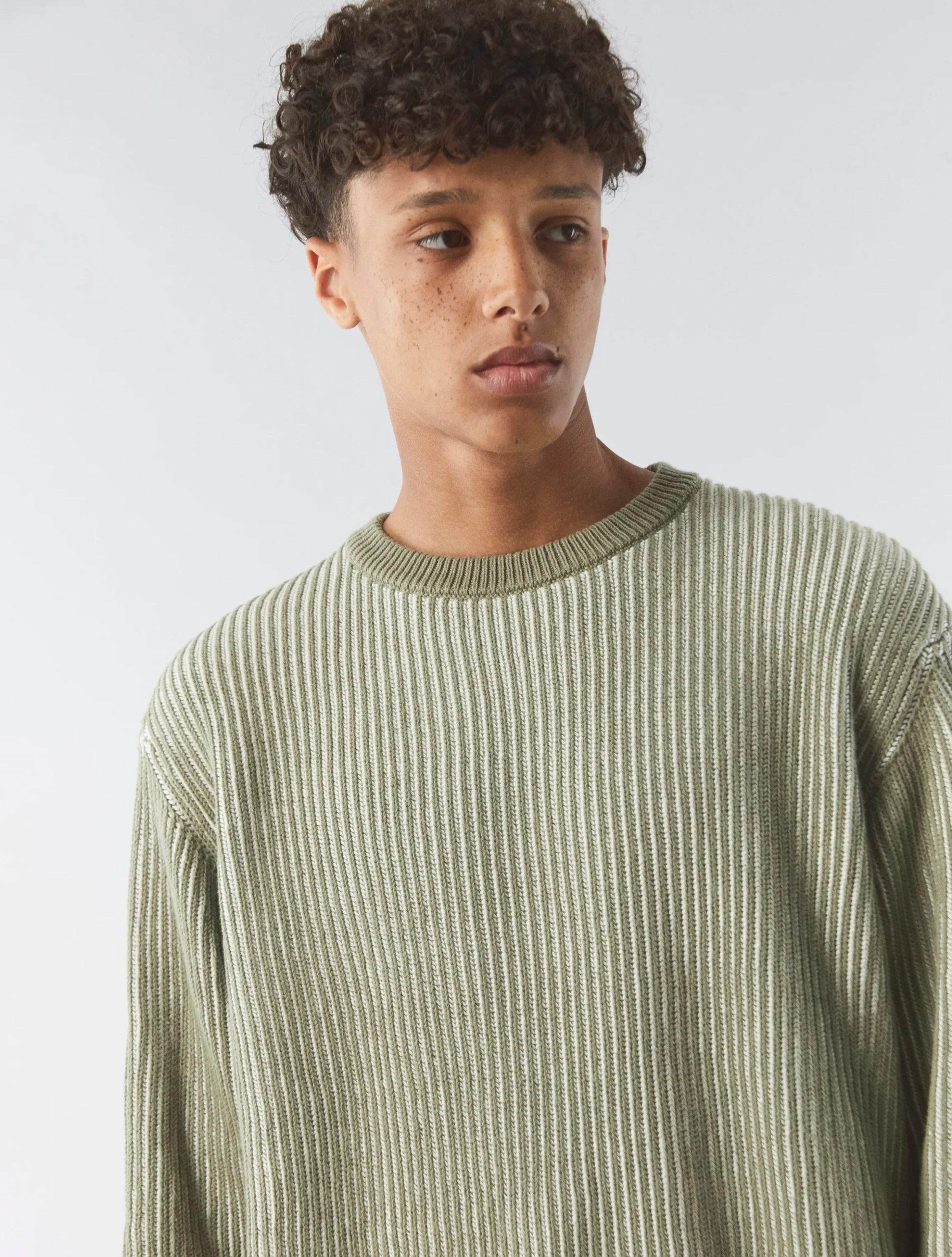 Pretty Green Travis Colourblock Jumper Khaki Fashion