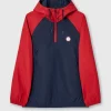 Pretty Green Travis Colourblock Overhead Jacket Navy New