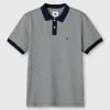 Pretty Green Travis Jacquard Polo Navy Hot