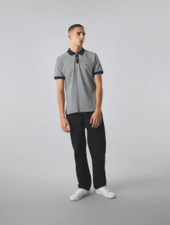 Pretty Green Travis Jacquard Polo Navy Hot