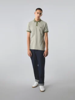 Pretty Green Travis Jacquard Polo Khaki Cheap