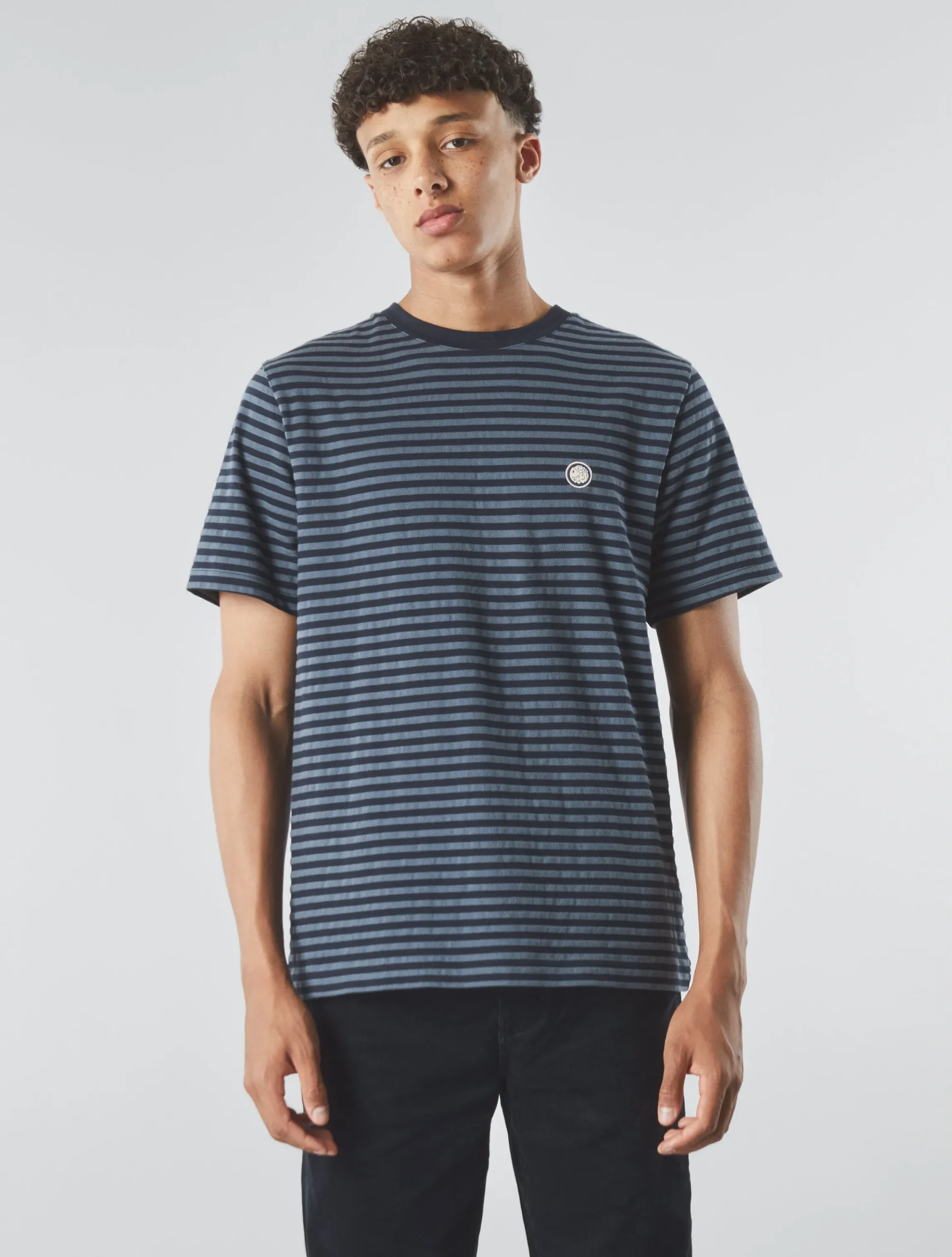Pretty Green Travis Stripe T-shirt Navy Best Sale