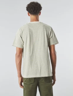 Pretty Green Travis Stripe T-shirt Khaki Shop