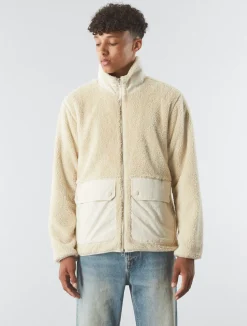 Pretty Green Wonderwall Borg Jacket Stone Best Sale