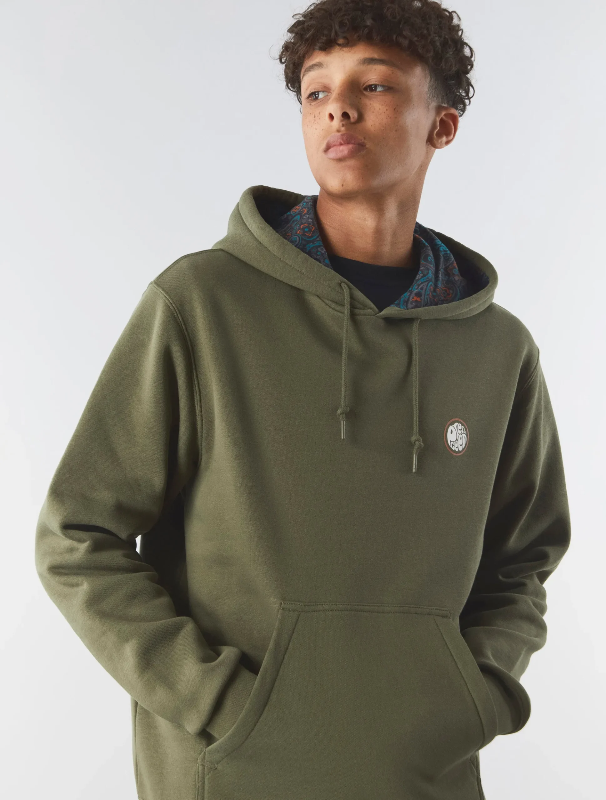 Pretty Green Wonderwall Hoody Khaki Online