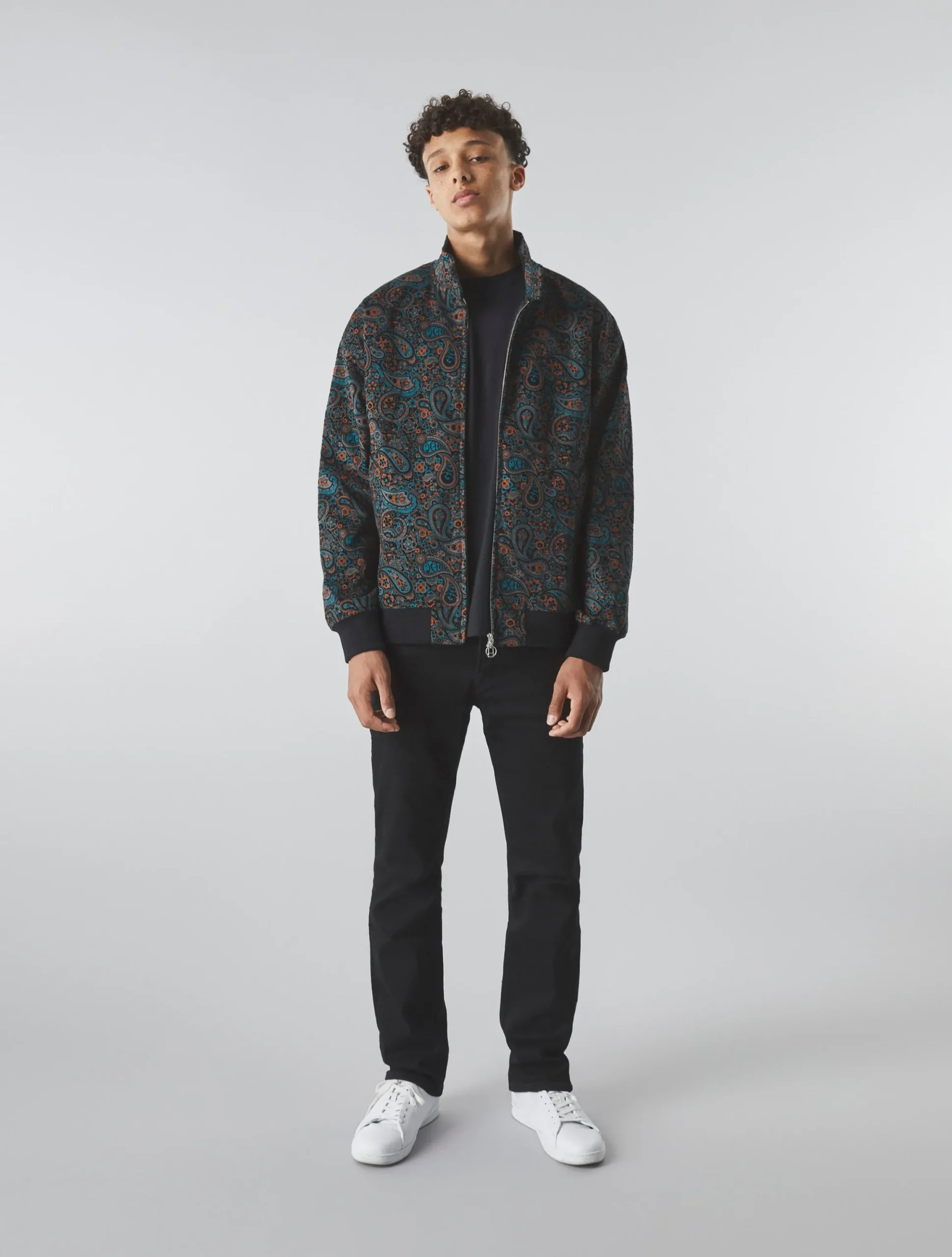 Pretty Green Wonderwall Paisley Cord Harrington New