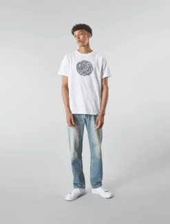 Pretty Green Wonderwall Paisley Logo T-shirt White Fashion