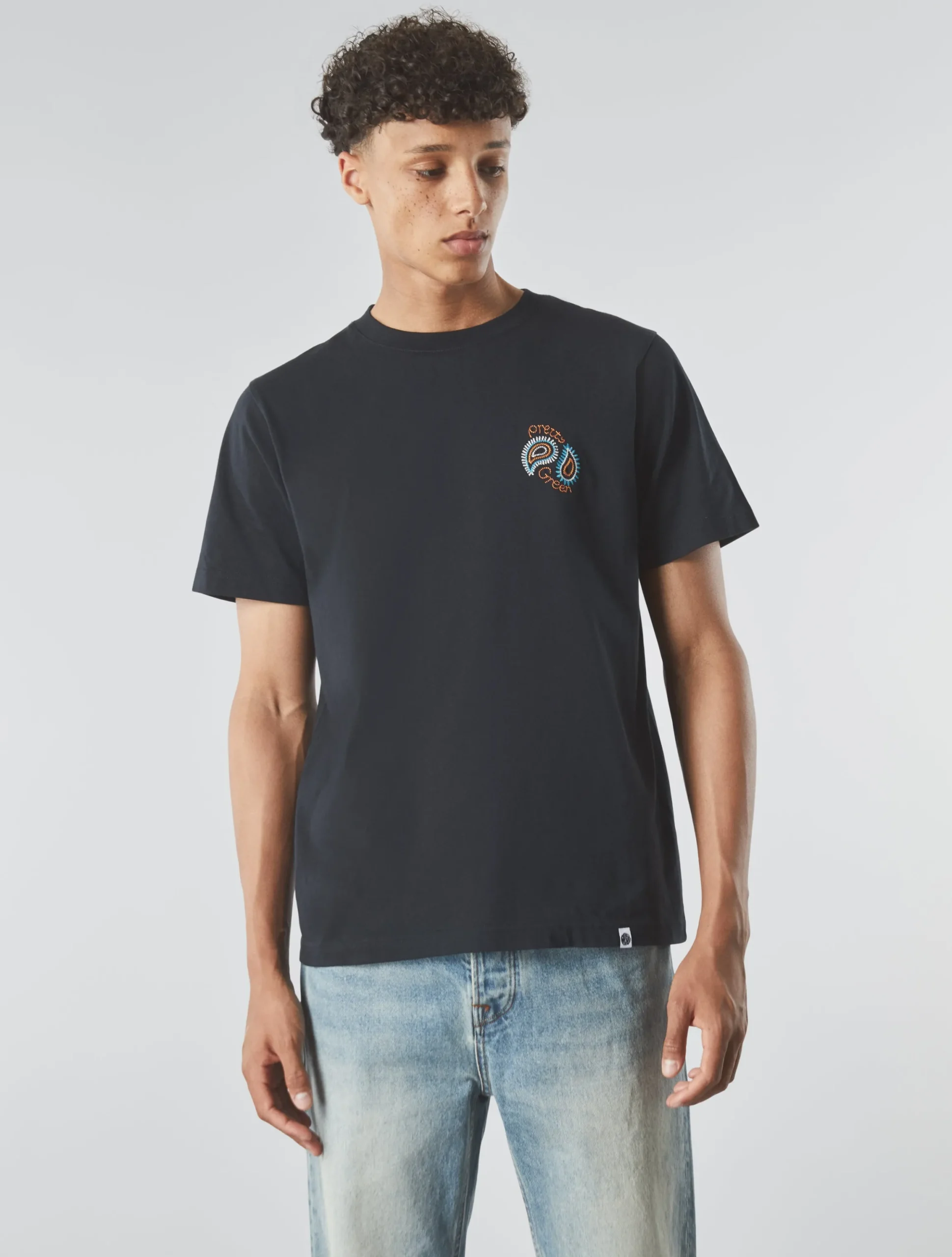 Pretty Green Wonderwall Paisley Motif T-shirt Black Discount