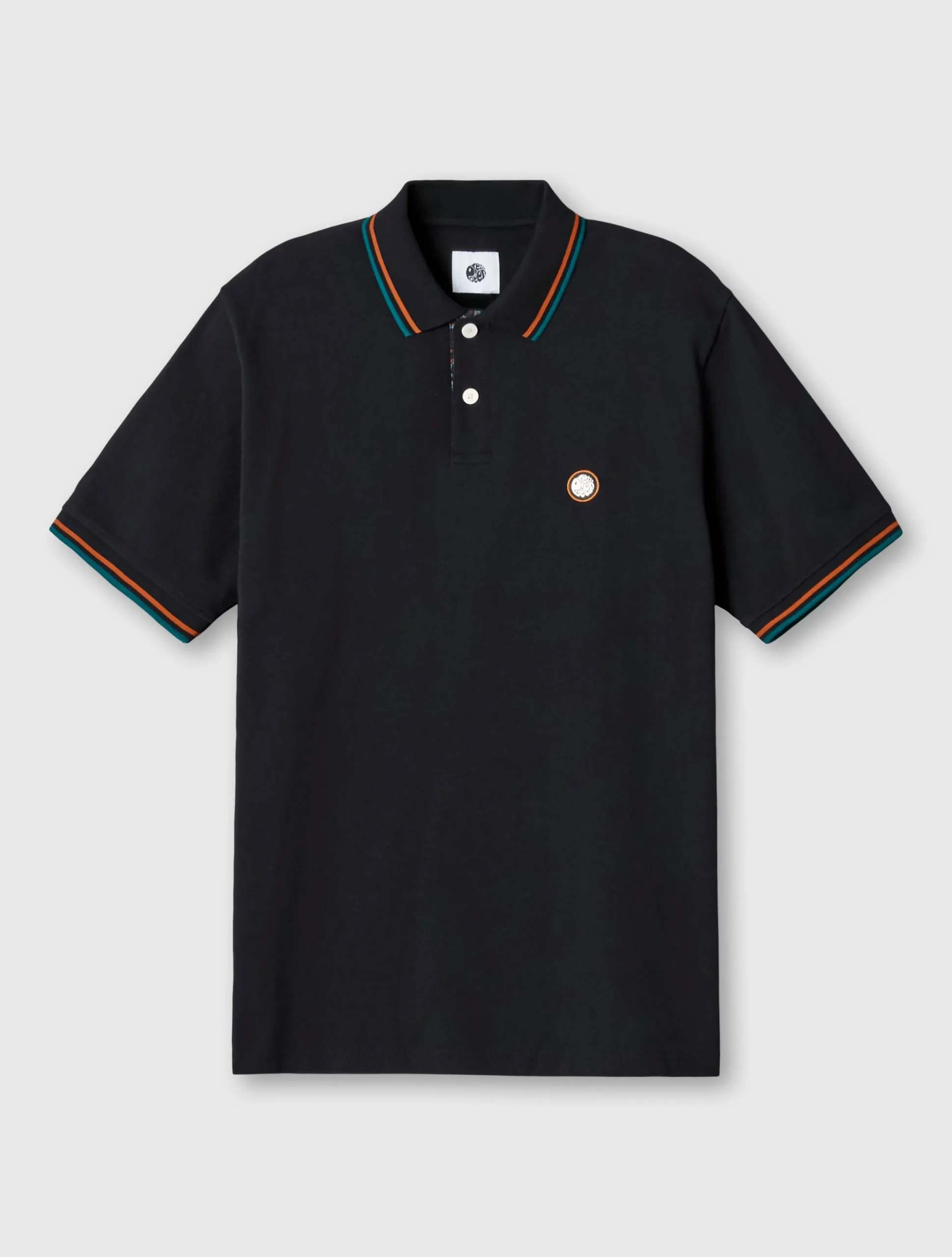 Pretty Green Wonderwall Paisley Placket Polo Black Store