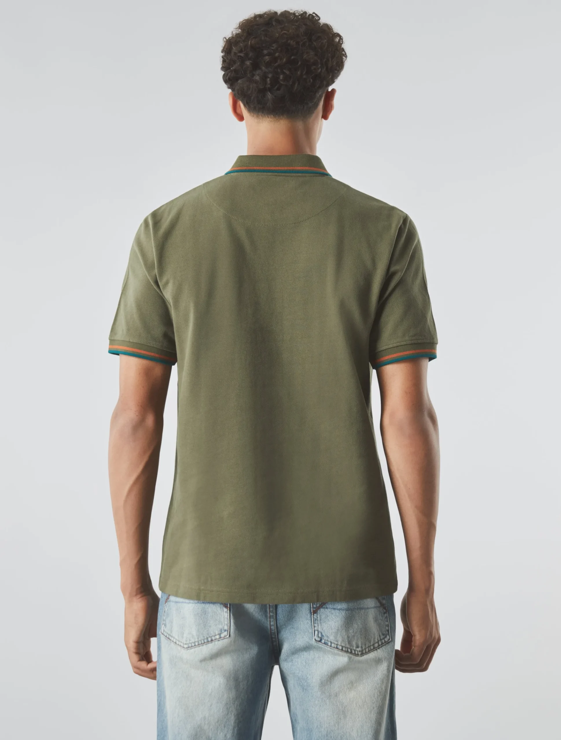 Pretty Green Wonderwall Paisley Placket Polo Khaki Best Sale
