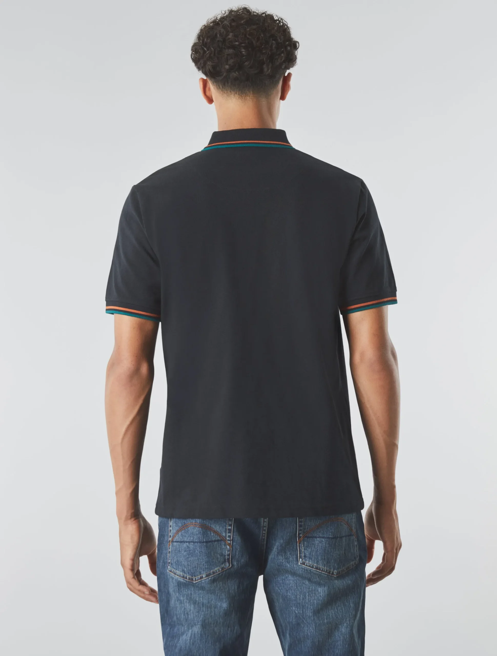 Pretty Green Wonderwall Paisley Placket Polo Black Store