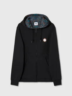 Pretty Green Wonderwall Zip Up Hoody Black Flash Sale