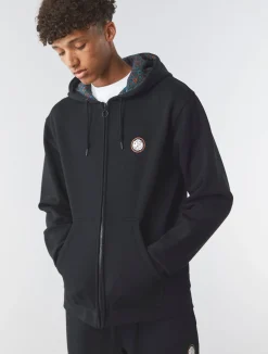Pretty Green Wonderwall Zip Up Hoody Black Flash Sale