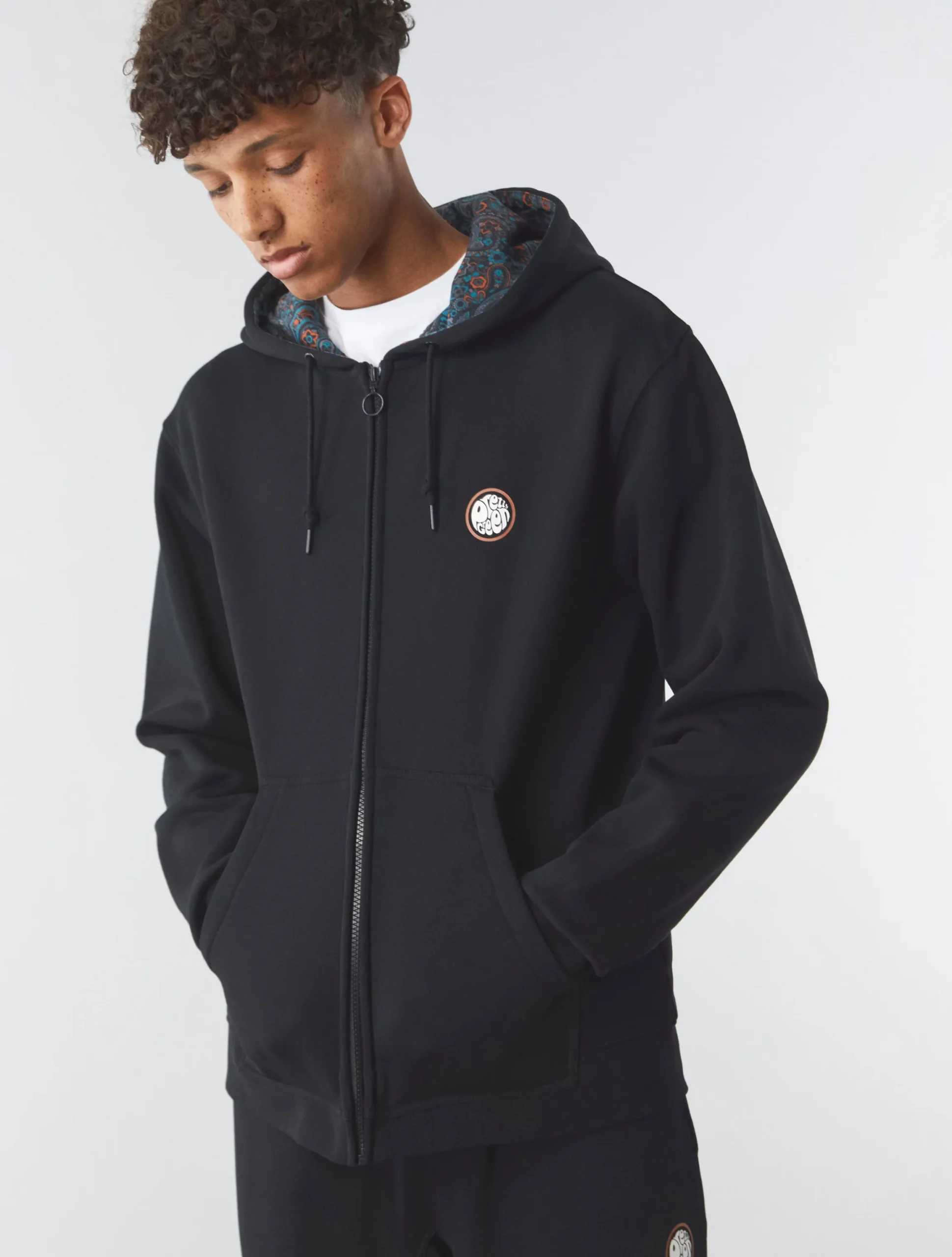 Pretty Green Wonderwall Zip Up Hoody Black Flash Sale